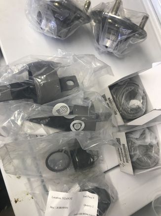 trailarm bushings, front bearing, lower balljoints and rear hub assembly came in today. stoked to have the car on the ground.