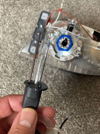 H1 bulb w/ ground rod on left.