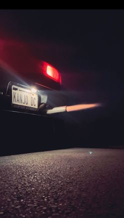 Shooting flames with the Hondata launch control. 
