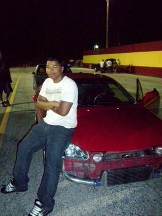 At the track