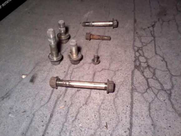 All the bolts I needed to remove to access CV Axle