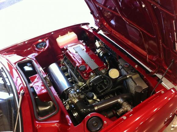 The heart.. B16-LSD transmission, custom log manifold, turbocharged