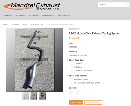 Okay I just ordered a full 2.5in mandrel bent piping kit