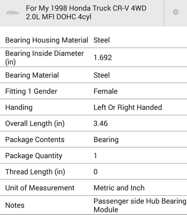 I got this specs from the autozone website