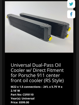 Good oil coolers aren't cheap. 