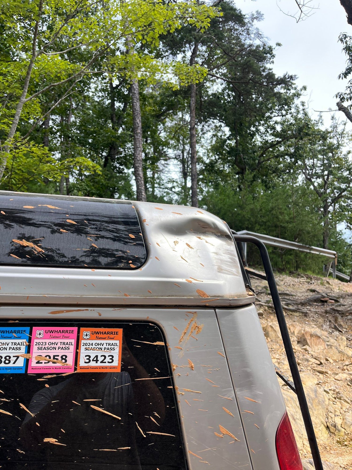 Bummed about the dent, but thankful it didnt get my glass