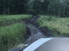 This hill up was surprisingly long and slicker than snot. My buddy in the GX struggled mightily with no lockers and AT tires. I ran up with minimal fanfare with the cdl and rear locker and MT. Though this stretch absolutely trashed my motor mounts…