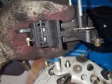 Here is a view of the brushes with the contact assembly removed from the alternator.