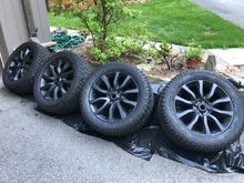 After cleaning, prepping and spraying the wheels.