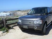 Rover on the first road trip down to Monterey/Pacific Grove/Carmel, CA