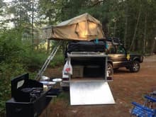 Camp set up at Crazy Creek HotSprings BC