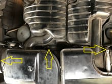 Location of intake hose clamps