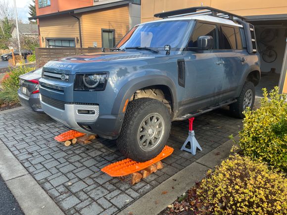 Lift and jack stands as a fail safe. 