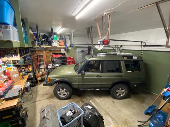 I brought my truck inside for some maintenance, new front axles, bearings and seals, I’ll clean up the brakes and maybe finally install the heavy duty steering bar and new dampener. Definitely will clean up those rusty springs. Ball joints seem great still. 