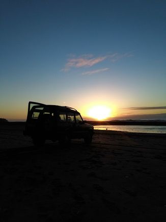 Sun set on the West Coast of New Zealand.