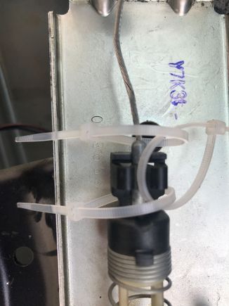 I used 3 cable ties arranged like this