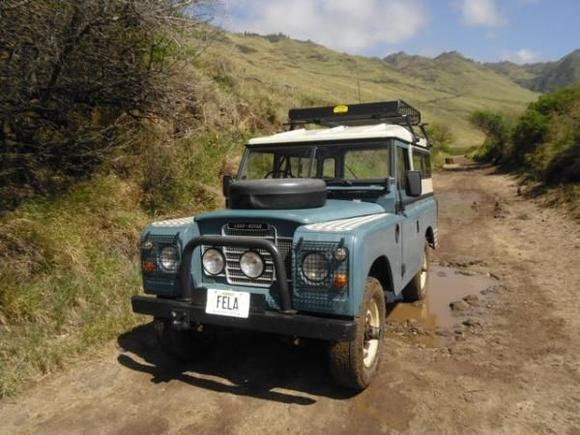 Fela On my Rover for Fela Kuti out of  Nigeria,Africa. Google his name if you do know know. One of My favorites artist. And Other then that I just won a snorkel kit on ebay and soon to get some nice tires on this bad boy and a winch! A Roll cage would be nice too :)