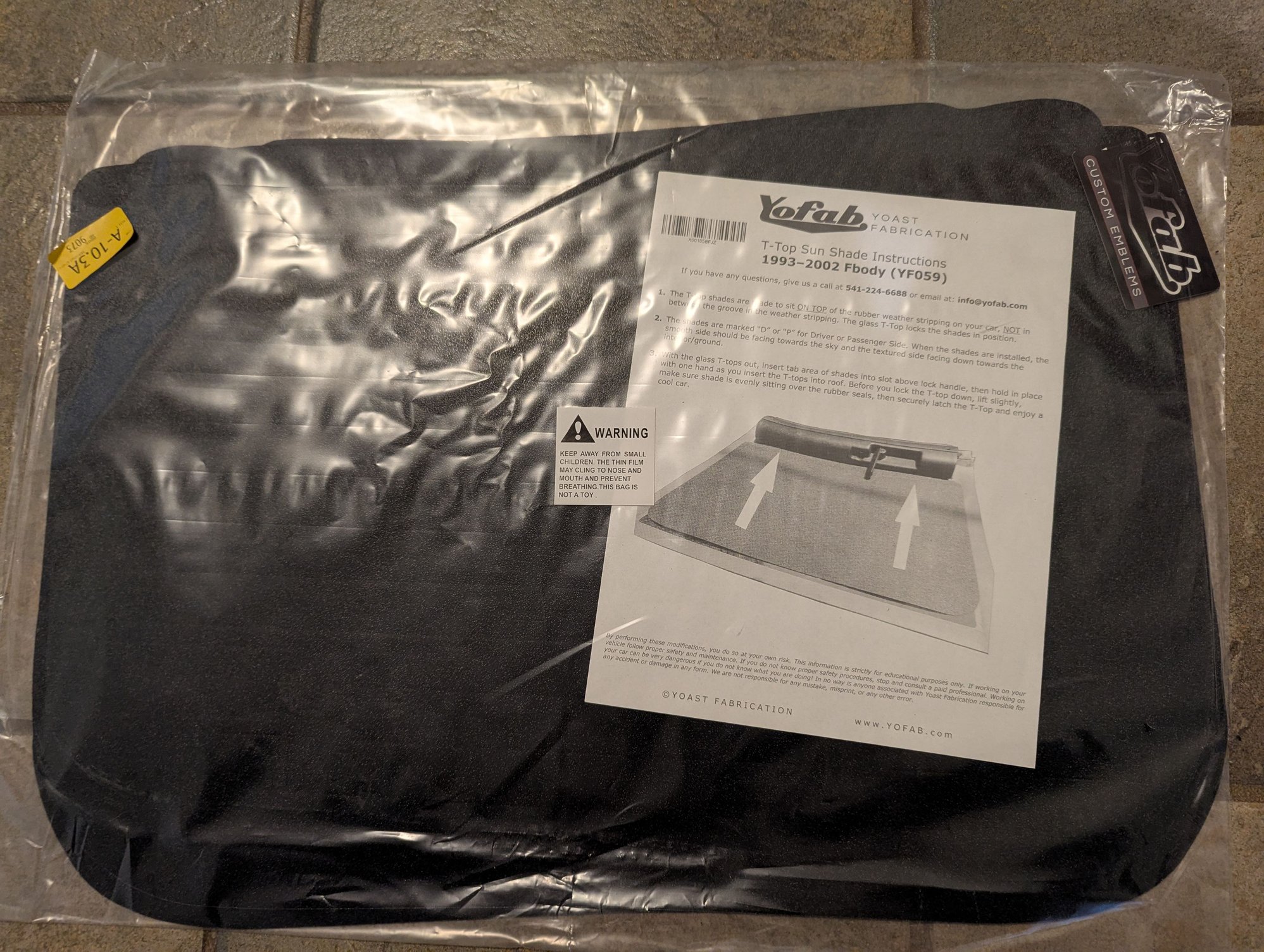Interior/Upholstery - Yofab T-Top Sun Shades 93-02 Fbody YF059 New - New - 0  All Models - Columbia, MO 65202, United States