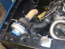 Heres a look at it wrapped up and the downpipe starter piece