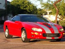 (Now) 5/16 Work in progress...2002 Z28 Bright Red, LS1, A4, T-tops, Leather, Monsoon, SLP lid ,Elbow, Cutout, Has A tune/No info... 17x9.5 ZR1 replicas, True 35th LE SS hood and front bumper, bolt in/welded in sub-frame connectors and plans for more in store... 108,000 miles  .