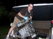 sr20det engine comes apart in minutes in the back of my dad's pickup truck