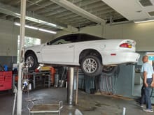 Doing this on a lift makes it all much easier. Z28 got oil & filter change.
