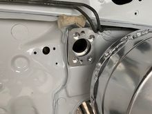 Here is the clutch master cylinder mounting plate in position waiting for holes to be drilled.  Way too close to the freshly painted brake booster.