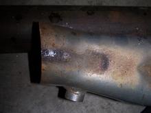 the collector was cut off slightly on one... shouldn't be an issue.. plenty of room to weld/clamp exhaust on.