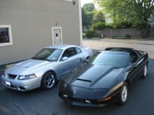 my friend's 03 whipple cobra &quot;stang freak&quot; and my 95, long island '08