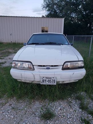 The car at Noah's place before we loaded it up on my U-haul trailer