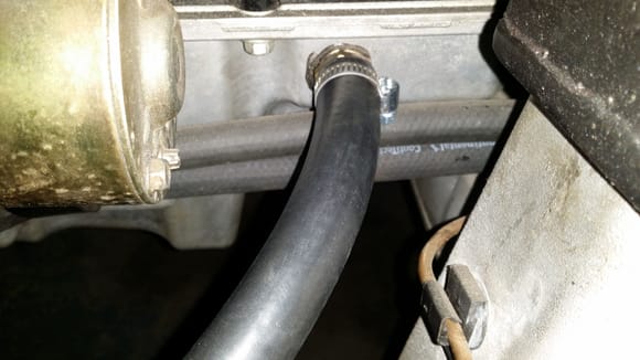 Where  I drilled and tapped oil return , tranny cooler lines underneath