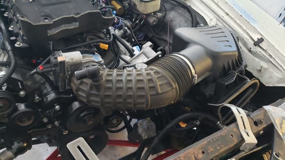 Camaro intake is a less than perfect fit. 