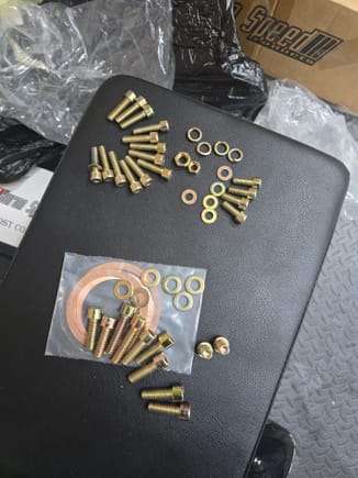 This is a lot of hardware lol " thats what she said 😆 "
 im not sure if im missing any extra washers or what but the larger ones are definetly for the larger allen bolts. Washers are easy enough to get if thats the case. 