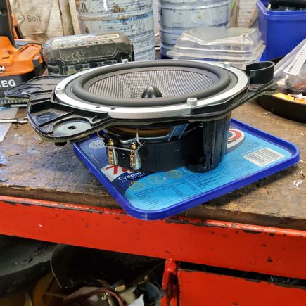 CRT speakers fit nicely - actually - perfectly - thank you speaker gods.