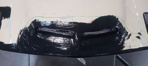 The hood has two areas where the cracks went in pretty far. I didnt get pics of them after the panel bond application but they will be visible in later progress pics. However in this pic, you can see a bit of one near the right side headlight inner corner. 