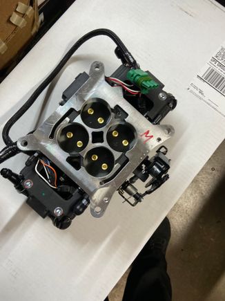 You can see the 100LB injectors under the bowls