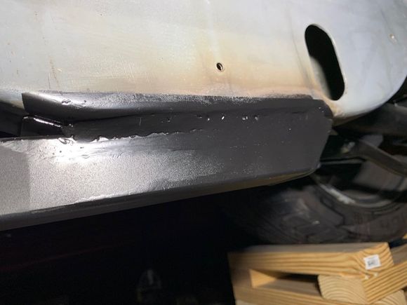 Passenger side, rear, inside.  This weld ground out nice and smooth.