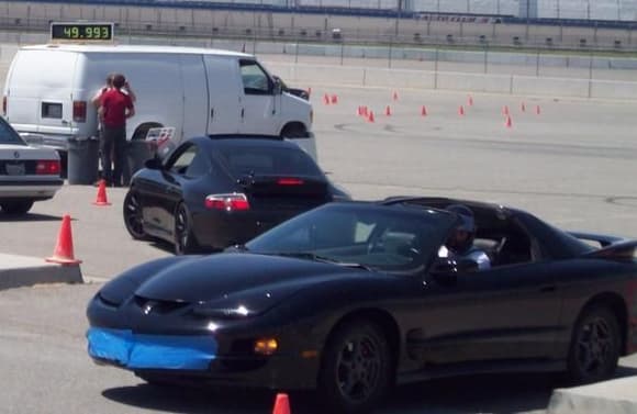 Coming off the course at California Speedway