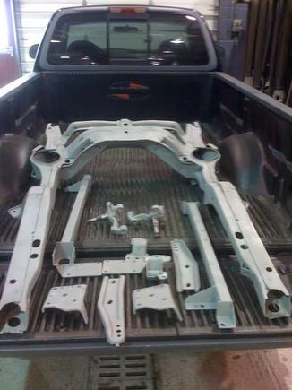 Parts sand blasted and ready to powder coat