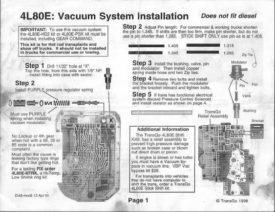 4L80E Vacuum Modulator