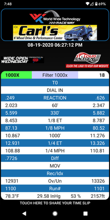 My # is 1000x and I prefer the left lane, the car in the right lane on this run was a coyote 5.0 mustang