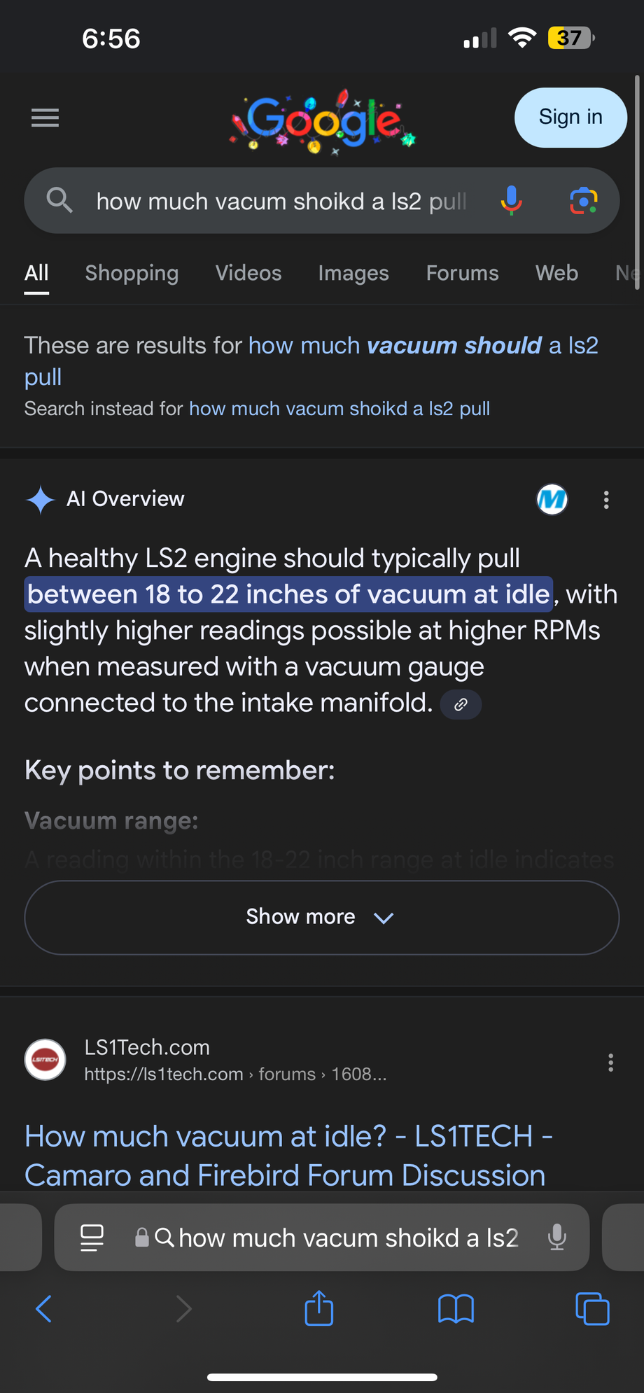 The kpa a stock ls2 would pull