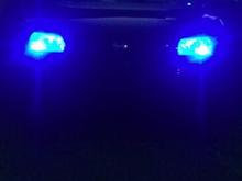 JUST THE LED BLUE PARKING LIGHTS I MADE WORK (THESE ARE NOT HID'S)