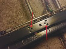 These are little divots in the railing that also help keep the seats from sliding too far forward/backward.