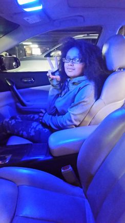 Interior blue throughout and on plate and parking light.
