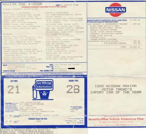 my max window sticker 