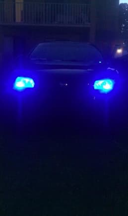JUST THE LED BLUE PARKING LIGHTS I MADE WORK (THESE ARE NOT HID'S)