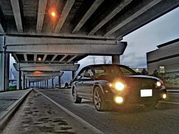 under bridge