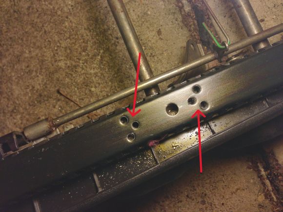 These are little divots in the railing that also help keep the seats from sliding too far forward/backward.