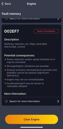 Carly OBD 2 Scanner Reading 3